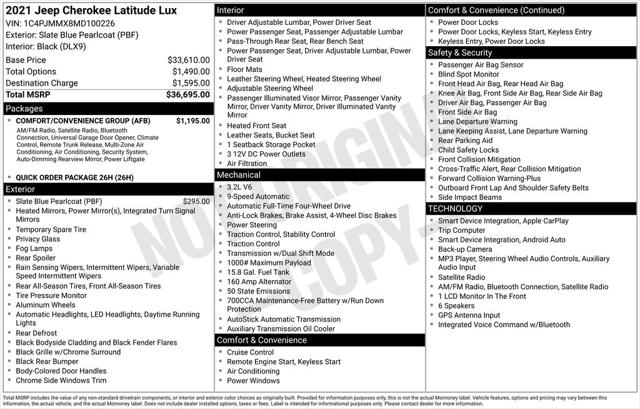 2021 Jeep Cherokee Latitude Lux 4x4 2021 Jeep Cherokee Latitude Lux 4x4