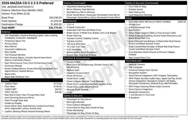 2026 Mazda CX-5 2.5 S Preferred