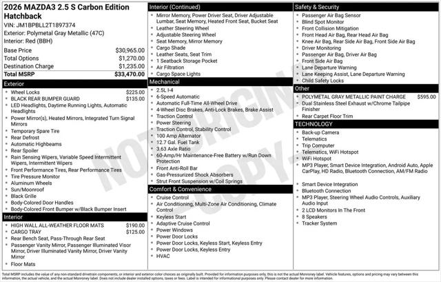 2026 Mazda Mazda3 2.5 S Carbon Edition