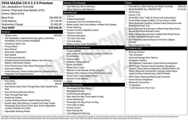2026 Mazda CX-5 2.5 S Premium