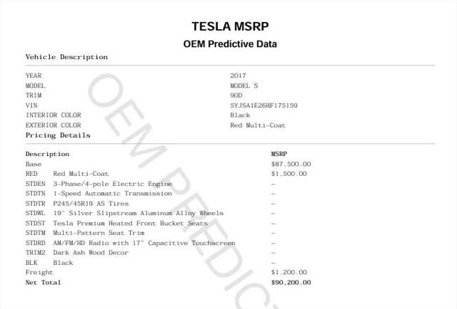 2017 Tesla Model S 75D
