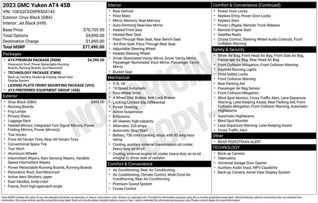 2023 GMC Yukon 4WD AT4