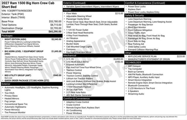 2027 RAM 1500 Big Horn