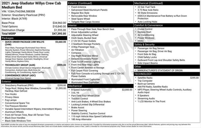 2021 Jeep Gladiator Willys 4x4 2021 Jeep Gladiator Willys 4x4