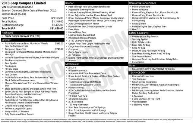 2018 Jeep Compass Limited 4x4 2018 Jeep Compass Limited 4x4