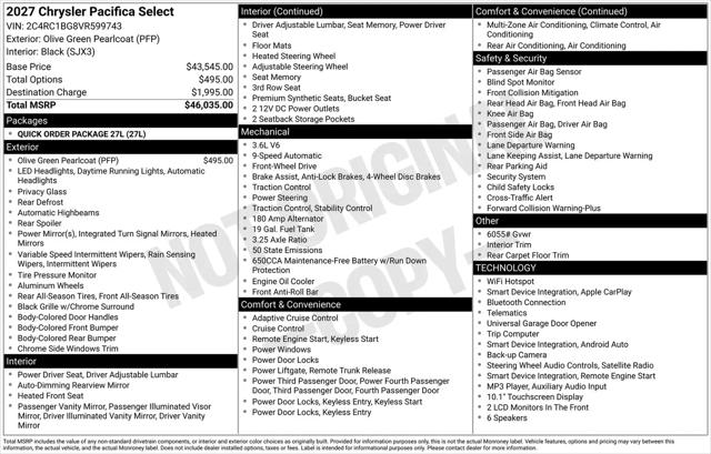 2027 Chrysler Pacifica Select