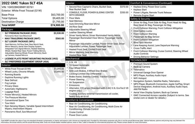 2022 GMC Yukon 4WD SLT