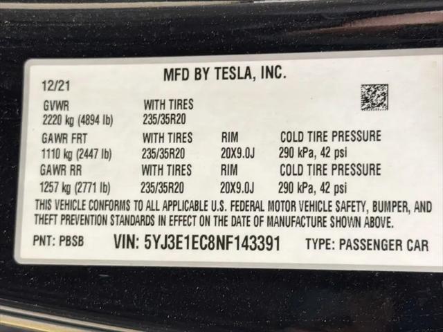 2022 Tesla Model 3 Performance Dual Motor All-Wheel Drive