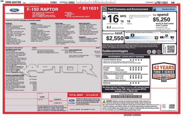 2020 Ford F-150 Raptor 2020 Ford F-150 Raptor