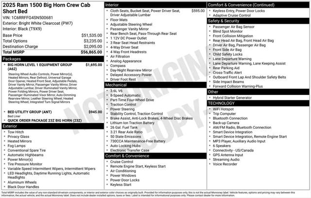 2025 Ram 1500 Big Horn Crew Cab 4x4 57 Box