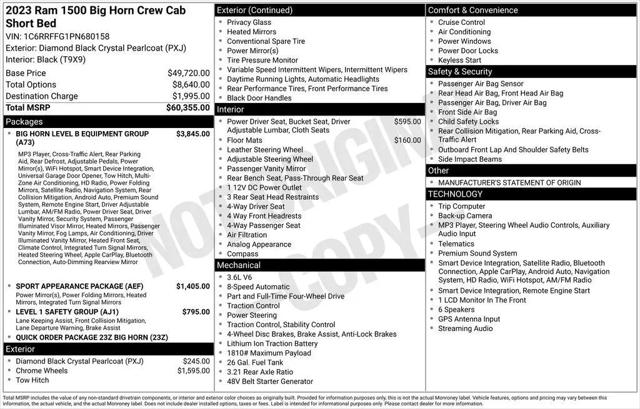 2023 Ram 1500 Big Horn Crew Cab 4x4 5'7" Box for sale in Dover, DE