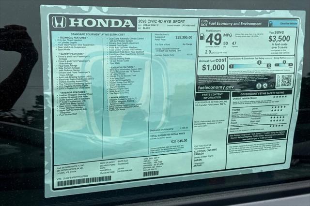 2026 Honda Civic Sport