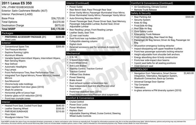 2011 Lexus ES 350 ES 350 for sale in Tracy, CA