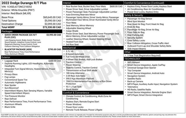 2022 Dodge Durango R/T Plus