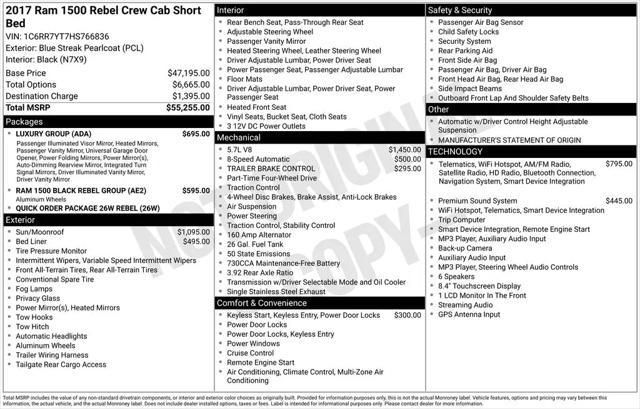 2017 Ram 1500 Rebel Crew Cab 4x4 5'7" Box