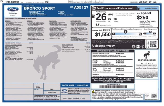 2021 Ford Bronco Sport Outer Banks 2021 Ford Bronco Sport Outer Banks