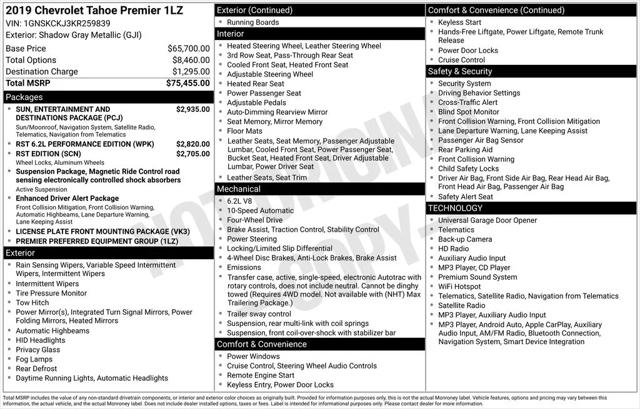2019 Chevrolet Tahoe Premier 2019 Chevrolet Tahoe Premier