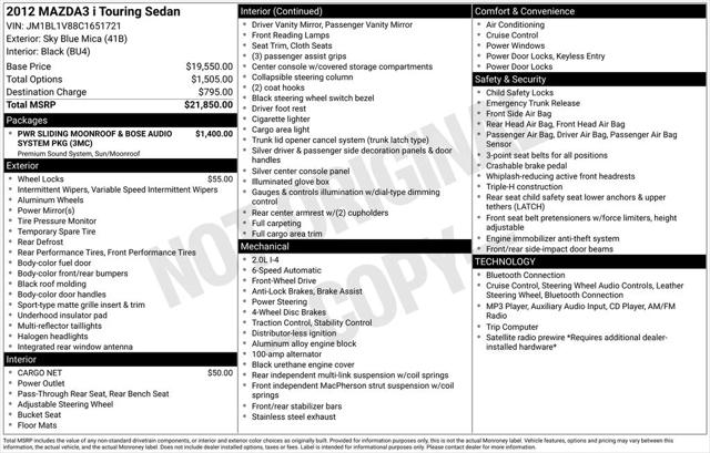 2012 Mazda Mazda3 i Touring 2012 Mazda Mazda3 i Touring