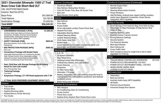 2021 Chevrolet Silverado 1500 4WD Crew Cab Short Bed LT Trail Boss