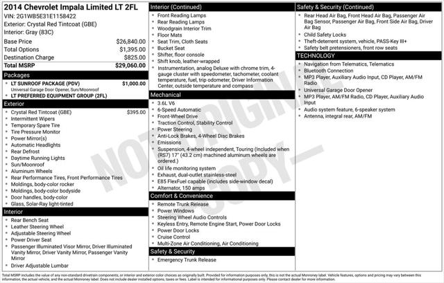 Used 2014 Chevrolet Impala Limited LT For Sale in Muscle Shoals, AL