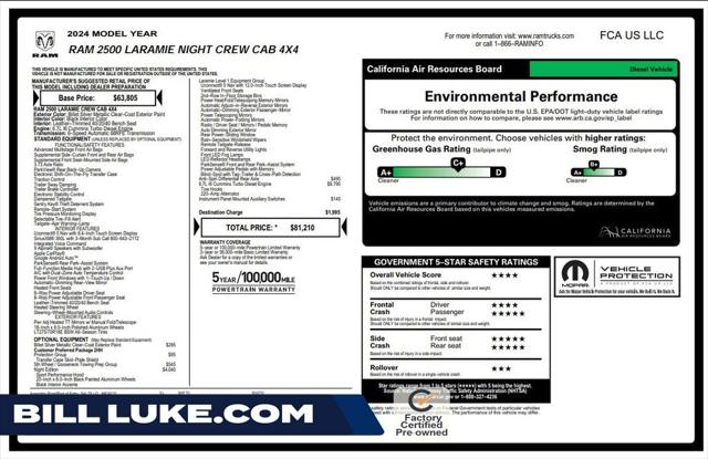 2024 Ram 2500 Laramie Crew Cab 4x4 6'4" Box for sale in Phoenix, AZ
