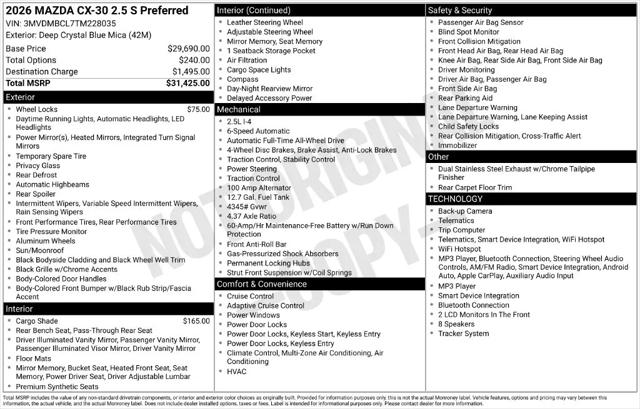 2026 Mazda CX-30 2.5 S Preferred
