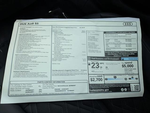 2026 Audi S5 Premium Plus TFSI quattro S tronic