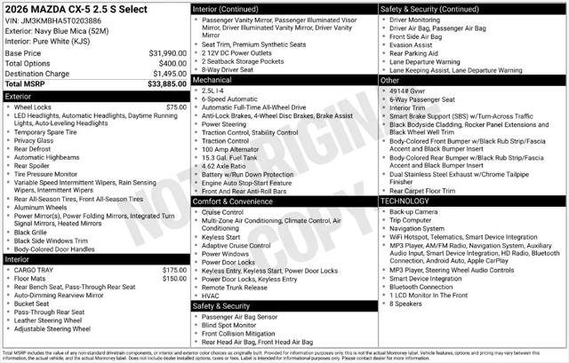 2026 Mazda CX-5 2.5 S Select