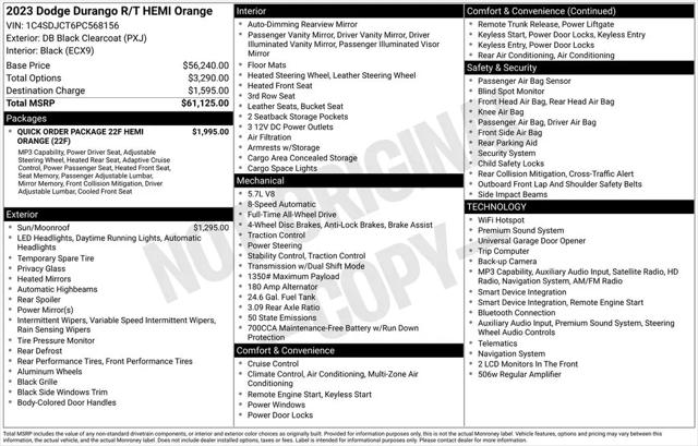 2023 Dodge Durango Hemi Orange AWD