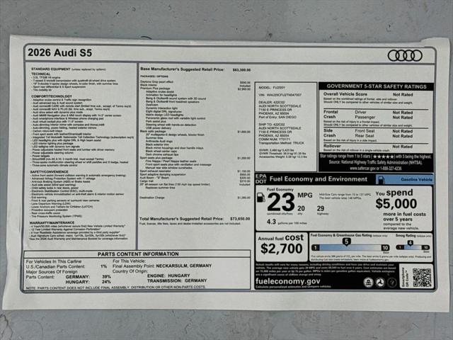 2026 Audi S5 Premium Plus TFSI quattro S tronic