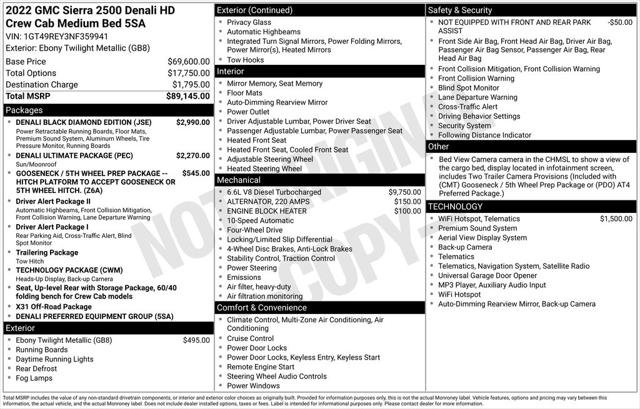 Used 2022 GMC Sierra 2500HD 4WD Crew Cab Standard Bed Denali For Sale in Muscle Shoals, AL