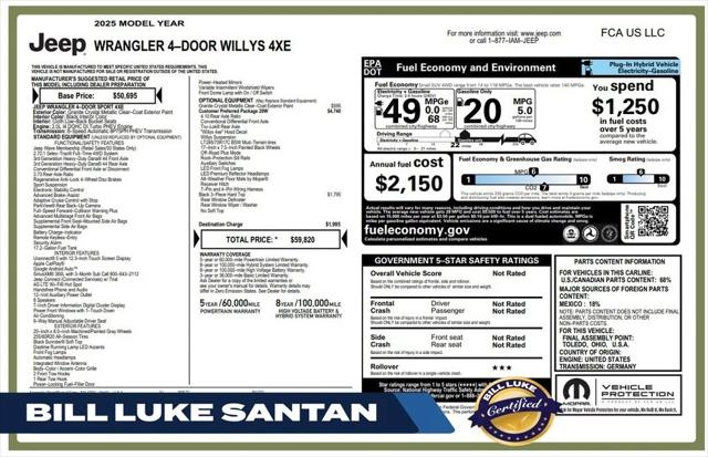 2025 Jeep Wrangler 4xe Willys 4xe for sale in Gilbert, AZ