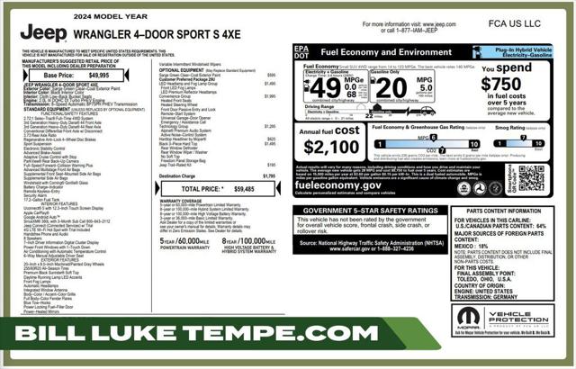 2024 Jeep Wrangler 4xe Sport S 4xe for sale in Tempe, AZ