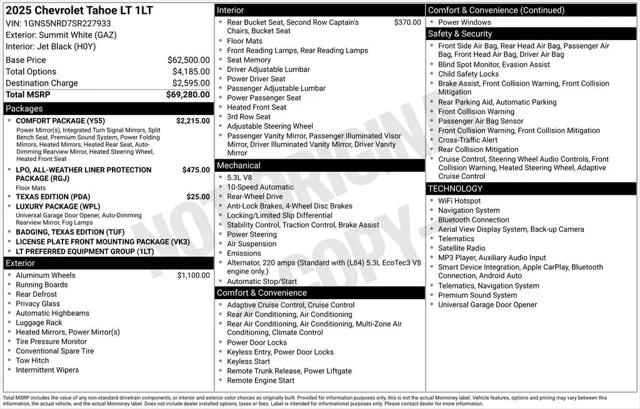2025 Chevrolet Tahoe 2WD LT for sale in Waco, TX