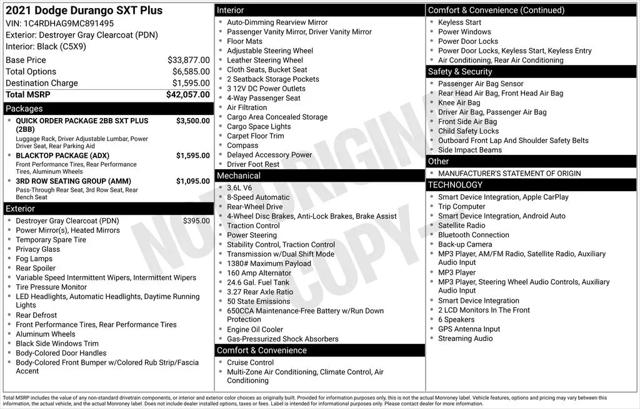 2021 Dodge Durango SXT Plus RWD