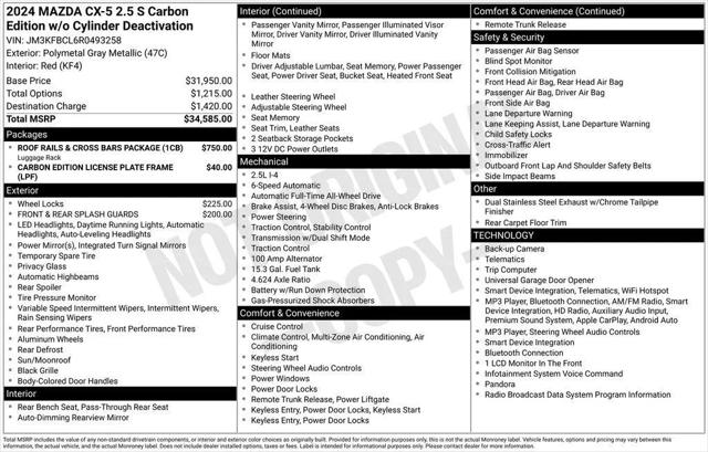 2024 Mazda CX-5 2.5 S Carbon Edition for sale in McKinney, TX