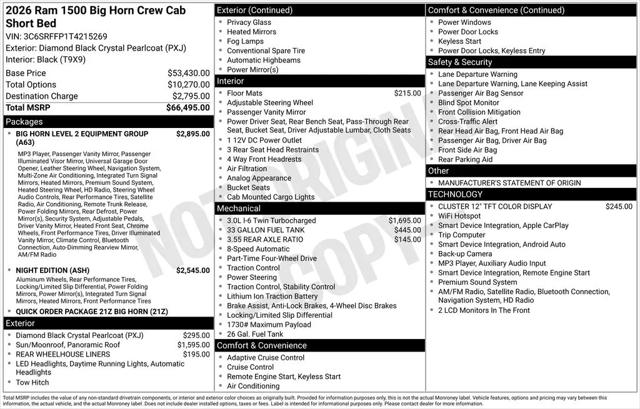 2026 Ram 1500 Big Horn Crew Cab 4x4 57 Box
