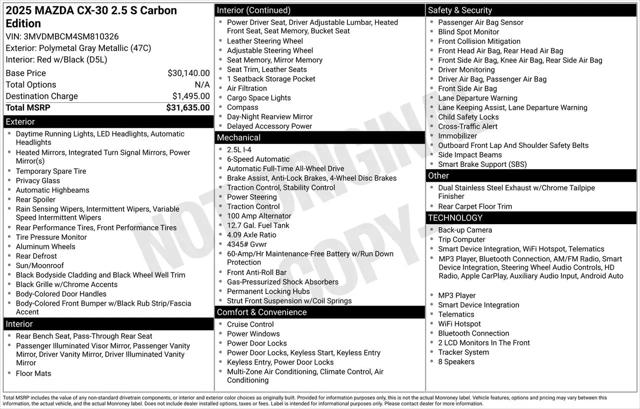2025 Mazda CX-30 2.5 S Carbon Edition