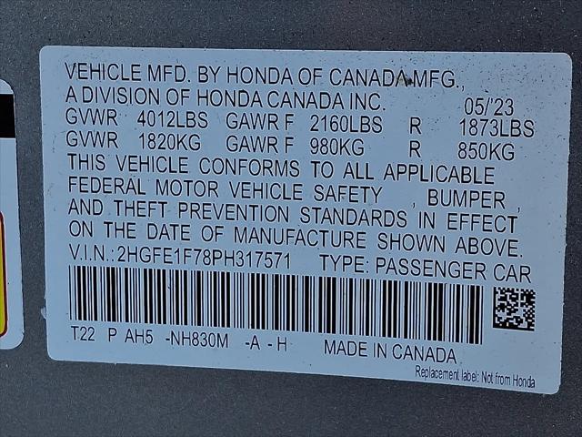 2023 Honda Civic EX w/o BSI
