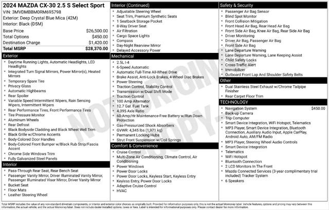2024 Mazda CX-30 2.5 S Select Sport