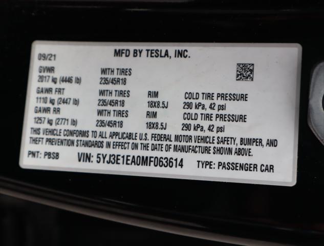 2021 Tesla Model 3 Standard Range Plus Rear-Wheel Drive