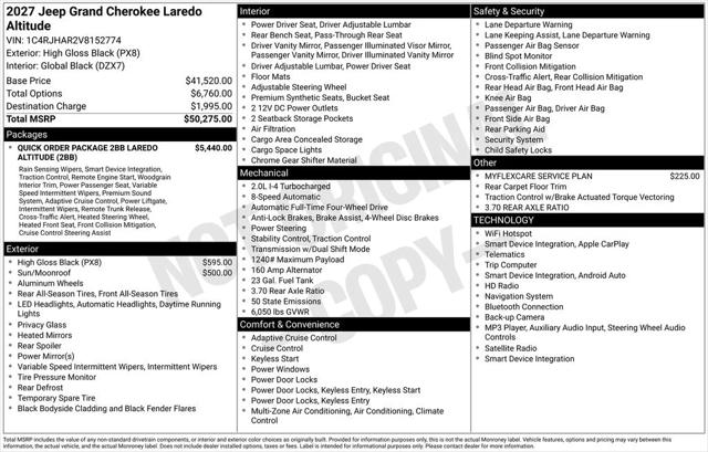 2027 Jeep Grand Cherokee Laredo Altitude 2027 Jeep Grand Cherokee Laredo Altitude
