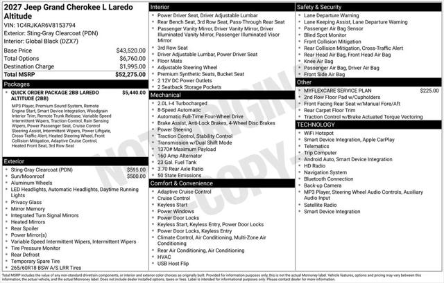 2027 Jeep Grand Cherokee L Laredo Altitude 2027 Jeep Grand Cherokee L Laredo Altitude