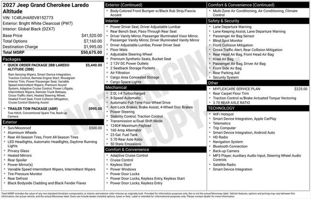 2027 Jeep Grand Cherokee Laredo Altitude 2027 Jeep Grand Cherokee Laredo Altitude