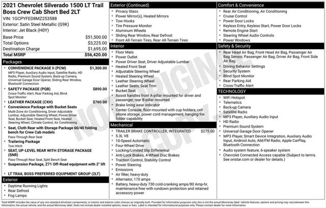 2021 Chevrolet Silverado 1500 4WD Crew Cab Short Bed LT Trail Boss