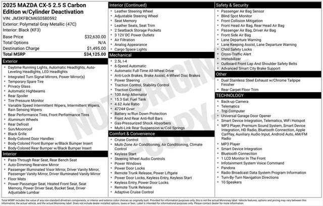 2025 Mazda CX-5 2.5 S Carbon Edition