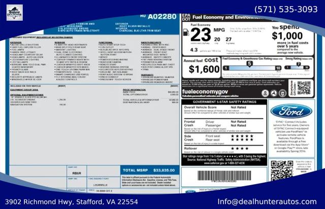 2017 Ford Escape Titanium for sale in Stafford, VA