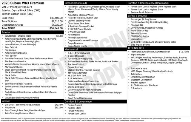 2023 Subaru WRX Premium for sale in Fort Worth, TX