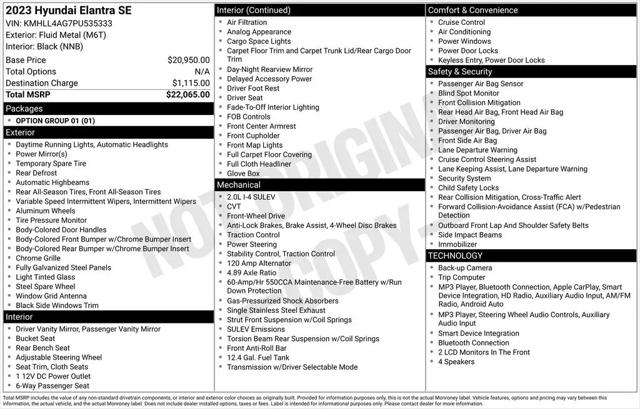 2023 Hyundai Elantra SE for sale in Clinton Township, MI