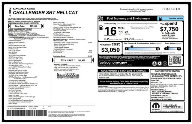 2021 Dodge Challenger SRT Hellcat